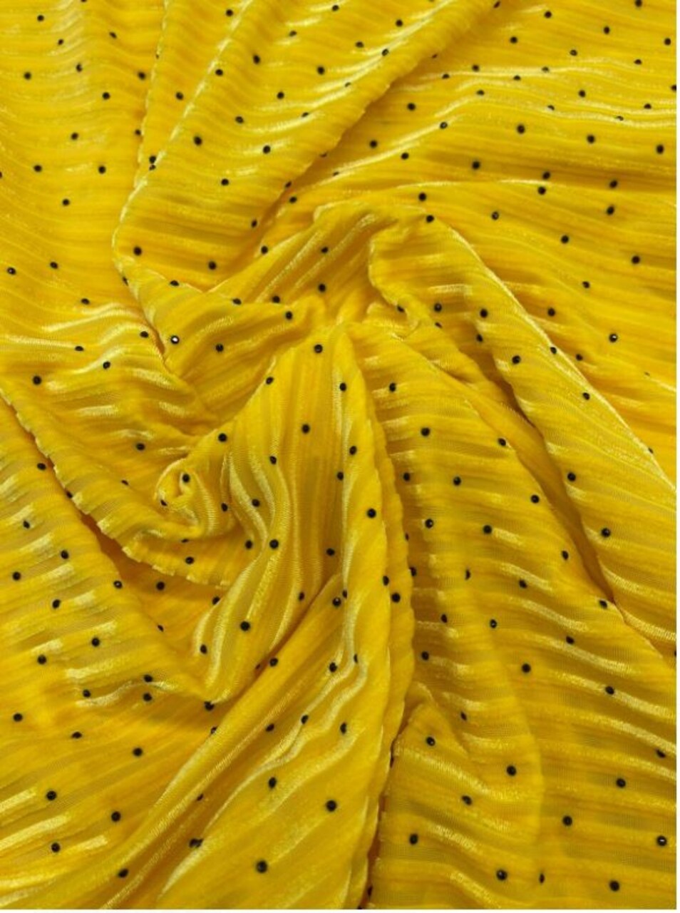1 yard Yellow Stripe Jacquard Stretch Velvet Fabric for Dresses Skirts Jackets Pants and Special Wear